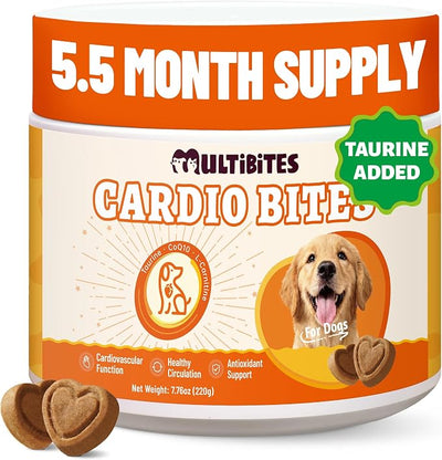 Dog Healthy Heart Supplements - Taurine for Dogs with CoQ10, L-Carnitine, Fish Oil, Vitamins - Supports Cardio & Cardiovascular Health, Antioxidant Support, 7.76 oz