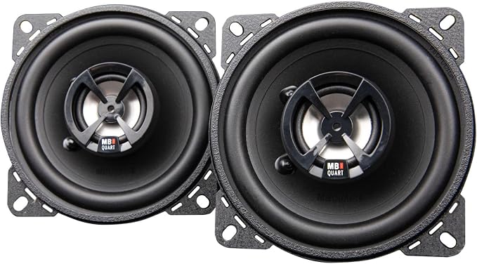 MB Quart Discus High-Performance 4" 2-Way Car Audio Component Coaxial Speakers, 80W Peak Power, 40W RMS, 4 Ohm, and 88db Sensitivity
