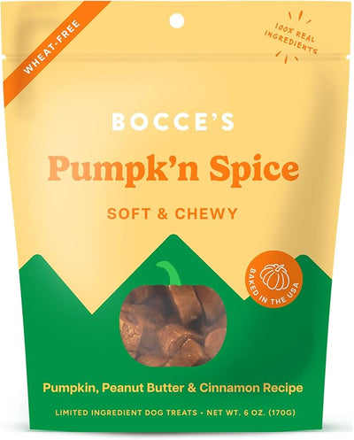 Bocce's Bakery Pumpk’n Spice Treats + Probiotic Supplement Bundle for Dogs – All-Natural, Wheat-Free Cookies & 7 Strains of Probiotics to Support Digestion – Baked in The USA with Real Ingredients