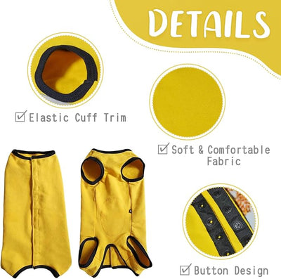 Dog's Recovery Suit Post Surgery Shirt for Puppy, Small Dog Surgical Recovery Suit for Female Male Dogs, Dog Onesie Protect Surgical Wound(Yellow-xs)
