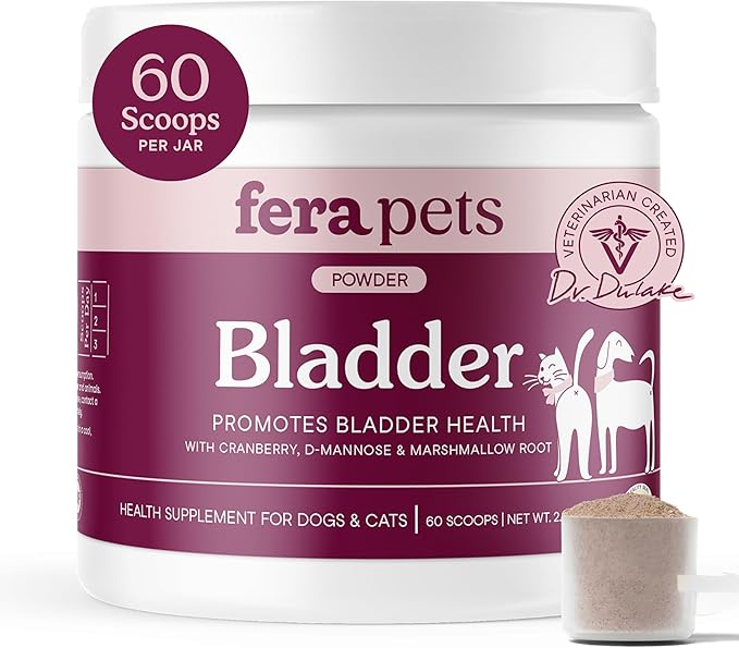Fera Pets Bladder Support - Cranberry Supplement for Dogs & Cats - 60 Scoops