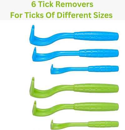Evollax Tick Removal Tool – 6 Pack Tick Remover Tool for Humans and Pets | Tick Removal Kit Includes Tick Identification Card | Tick Prevention for Dogs and Cats Safely Remove Entire Tick Head & Body