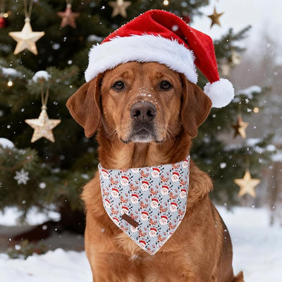 Unique Style Paws Dog Bandanas 1PC Washable Cotton Triangle Puppy Scarfs Elk Christmas Man with Colorful Flower for Small Medium Large Dogs and Cats