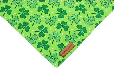 Realeaf St. Patrick's Day Dog Bandanas 2 Pack, Reversible Green Shamrock Polka Dots Pet Scarf for Boy and Girl,Holiday Bandana for Small Medium Large and Extra Large Dogs (Small)