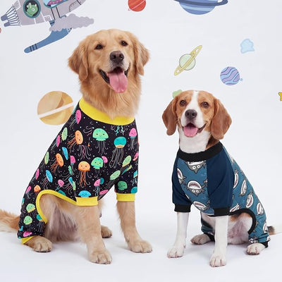 XPUDAC Dog Pajamas Clothes for Small Dogs Boy Girl, Doggie Pjs Puppy Onesies Outfits Pet Clothes for Dog Cat Christmas Pajamas, 4 Styles (Universe, X-Large)