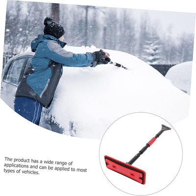 ORFOFE Extendable Car Snow Shovel Brush Eva Sponge Ice Scraper for Windshield Compact Snow Removal Tool
