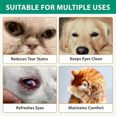 100ml Eye Drops for Dogs, Soothing Eye Drops for Dogs & Cats | Natural Ingredient Formula with Natural Ingredients to Gently Cleanse and Comfort Watery or Itchy Eyes