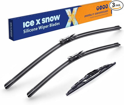 ICEXSNOW® Silicone Windshield Wiper Blades Replacement for 2013-2016 GMC Acadia (Pack of 3) Automotive Replacement Windshield Wiper Blades,OEM Original Replacement 24+21+11"(11-1)