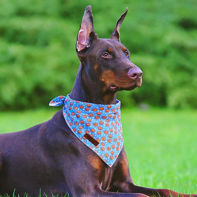 Basketball Dog Bandana - Soft Blue Spring Summer Dog Neck Scarf, Cute Pet Bib for Medium Large Dogs, Playful Photo Dogs Cats Prop for Daily Use Parties & Pet Photography L