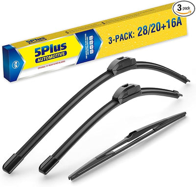 5 PLUS Custom-Fit Wipers fits Toyota Sienna 2011-2020 Windshield Wipers | 28"+20"+16" Front Rear Wipers Set,OEM Original Equipment Replacement,All-Seasons,Streak-Free Wiping,Quiet Clear Visibility