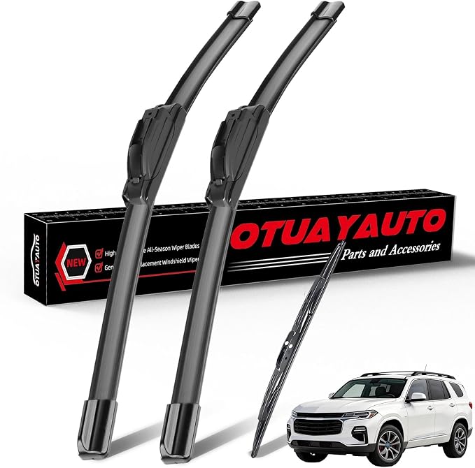 Windshield Wipers Replacement for Chevy Traverse GMC Acadia 2018-2023 | OTUAYAUTO All-Weather Performance No Trace Front and Rear Wipers Blades U/JHook 24"+20"+10" (Pack of 3)