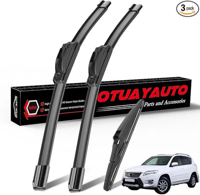 OTUAYAUTO Premium Windshield Wiper Blades - Replacement for Toyota RAV4 2006-2012 - Precision Fit, All-Weather Performance, Front and Rear Wiper Blades, U Hook - 24"+17"+12" (Pack of 3)