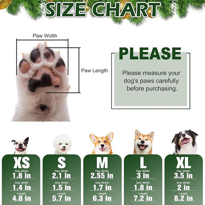 EXPAWLORER Christmas Anti-Slip Soft Dog Socks for Hardwood Floor,Warm Dog Shoes,Paw Protectors for Cold Pavement,Prevent Licking,Traction Control for Small Medium Large Senior Dogs