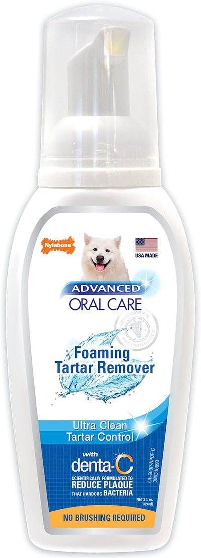 Nylabone Advanced Oral Care Pet Dental Foam Tartar Remover & Breath Freshener for Dogs, Dog Teeth-Cleaning, 4 oz.