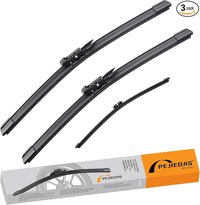 3 Replacement Wiper Blades For Lincoln Nautilus 2019-2024,MKX 2016 2017 2018, 24" + 18" + 11" Front and Rear Wiper Blades (Pack of 3)