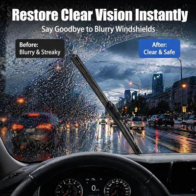 4 PCS 28 Inch Windshield Wiper Blade Refill, DIY Cuttable Adjustable Rubber Wiper Strip, Frameless Windshield Wiper Replacement Insert, Universal for Most Cars, SUVs, Trucks (Black)