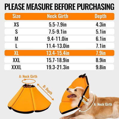 MAXFUT Soft Dog Cone Collar,Foam Cone for Dogs to Stop Licking After Surgery,Non Inflatable Dog Donut Cone (Light Blue, XL)