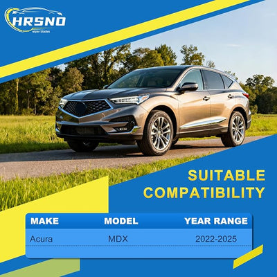 HRSNO® Wiper Blades:3-Pack Windshield Wipers for Acura MDX 2022-2025-All-Season Beam Design-Quiet Streak-Free-Exact Fit Replacement for Acura Cars (26"/20"/16")