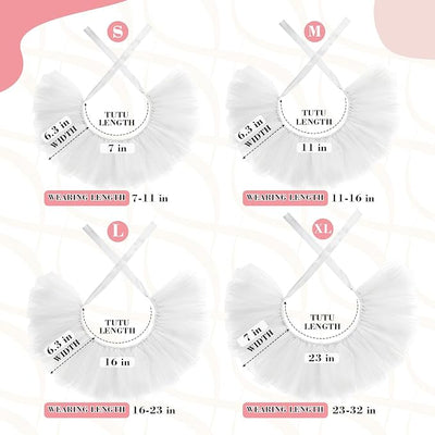 2 Pcs Dog Crown Headband Dog Tutu Dress Set Crystal Rhinestone Tiara Crown Tutu Skirt Pet Dress Costume for Puppy Birthday Party Wedding Photo Prop Costume(X-Large,White)