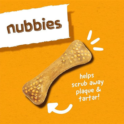 Arm & Hammer for Pets Nubbies Dental Treats Baking Soda Calcium Nubbed Texture Scrubs Plaque Tartar Peanut Butter Flavor Daily Oral Care 20 Count 7 OZ 4 Pack for Dogs at Home Daily Hygiene Routine