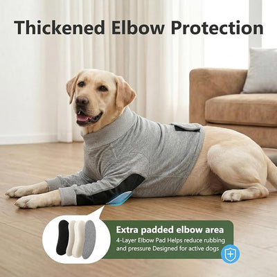 Dog Recovery Suit for Front Legs, Dog Elbow Protector with Padded Elbow Coverage to Stop Licking, Front Leg Sleeve for Hot Spots, Wounds, Hygroma, Calluses & Post-Surgery Care,Grey,2XL