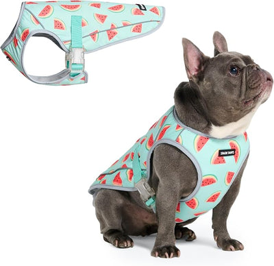 Spark Paws Dog Cooling Vest - SPF 50 UV Sun Protection - Summer Heat Relief Gear for Dogs, Lightweight, Evaporative Cooling - Dog Anxiety Relief Vest During Hot Days - Watermelon - Size L