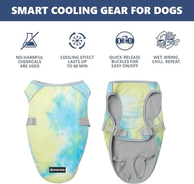 Spark Paws Dog Cooling Vest - SPF 50 UV Sun Protection - Summer Heat Relief Gear for Dogs, Lightweight, Evaporative Cooling - Dog Anxiety Relief Vest During Hot Days - Tropical Storm, 4XL