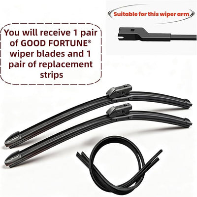 Good Fortune 24"+18"Graphene Coating windshield Wiper Blades Top Lock 2Pack | car Beam Blade|sk6 High Carbon Steel Core|Reusable Frame+2 Refills|for Mazda CX5 2017-2025 for Mazda CX9 2016-2023