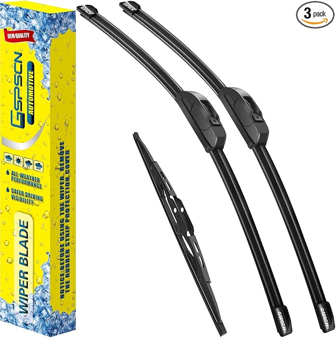 GSPSCN 3 Wipers Replacement for Dodge Caravan 2007-1996，Grand Caravan 2007-2000 /Chrysler Town & Country 2007-2000，Original Equipment Windshield Wiper Blades 28"+28"+16" (set of 3) J hook