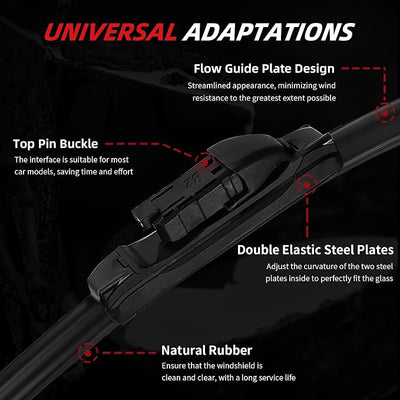 OTUAYAUTO Premium Windshield Wiper Blades - Replacement for Chevrolet Cruze 2016-2021 - Precision Fit, All-Weather Performance, Top Lock Front Window Wiper Blades - 28"+24" (Pack of 2)