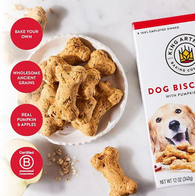 King Arthur Baking Company Dog Biscuit Mix, Pumpkin & Apple, Homemade Dog Treats, 12oz (Pack of 2)