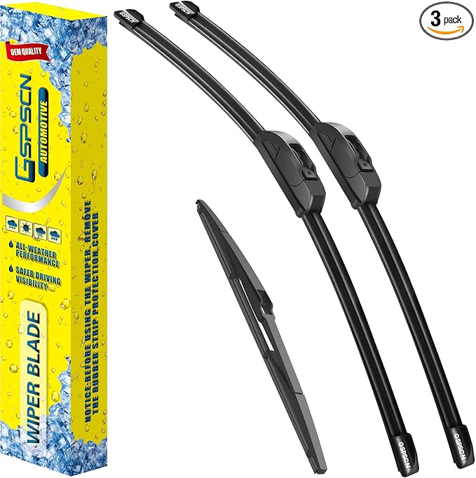 GSPSCN 3 Wipers Replacement For Mazda 3 2013 2012 2011 2010，Premium Original Equipment Windshield Wiper Blades Set 24"+19"+14" (Set of 3)