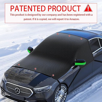 Large Car Windshield Cover for Ice and Snow - Automotive Windshield Snow Covers with Side Window & Rearview Mirror Protector, Winter Magnetic Car Anti-Snow Cover, Universal for Most Cars,Sedan,SUV