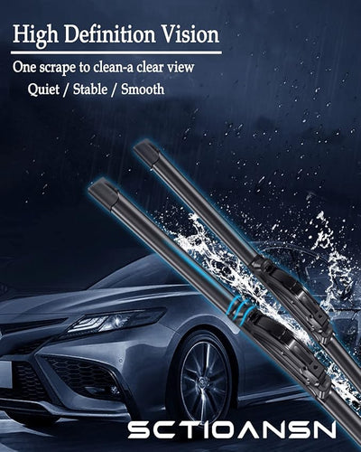 OEM Quality 21" + 20" Premium All-Seasons Auto Windshield Wiper Blades J-Hook(Set of 2)