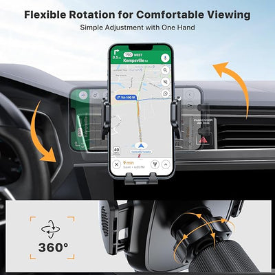 Miracase Phone Holders for Your Car with Metal Hook Clip, Air Vent Cell Phone Stand Car Mount, Universal Automobile Cradle for Garmin GPS Fit iPhone Android and All Smartphones, Carbon Fiber 2 Pack