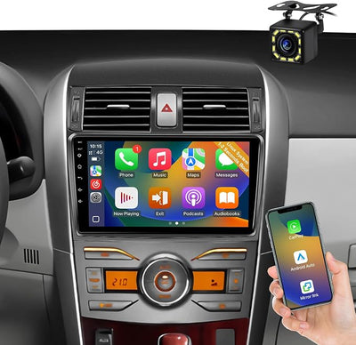 Leadfan Car Radio Upgrade for Toyota Corolla 2009 2010 2011 2012 2013 | Wireless CarPlay & Android Auto Fast Boot Linux 9 inch Touch Screen Corolla Stereo Dash Kit Bluetooth FM SWC+Backup Camera