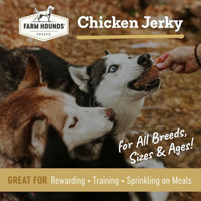 Farm Hounds - Chicken Jerky - Premium Natural Jerky for Dogs - 100% Humanely Raised Chicken - Break-to-Size - Great for Training & Treats - No Added Fillers - Made in USA - 3.5 oz -1 Pack