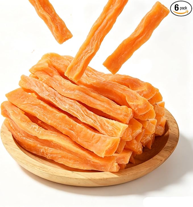 Dog Treats Chews, Sweet Potato Strips, Gluten & Grain Free Dog Snacks for Training Rewards 10.6 oz