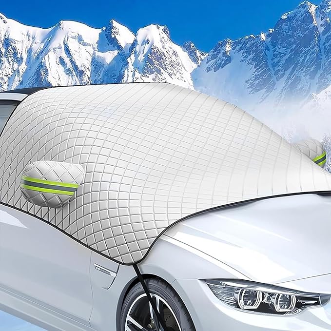 Car Windshield Snow Cover for Hyundai Santa Fe 2024 2025, Car Windshield Cover for Ice and Snow with Magnetic Edges Windscreen Frost Cover with Side Mirror Covers Exterior Accessories
