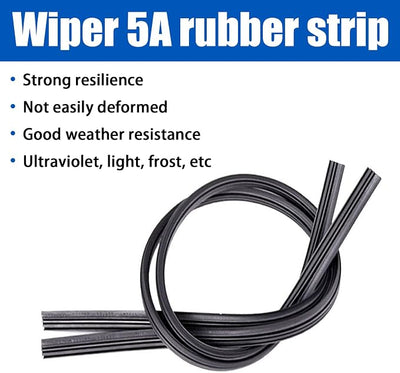 jeseny 4 Pieces Car Wiper Blade Replacement Strip, 28In Silicone Frameless Windshield Wiper Strip, DIY Adjustable Waterproof Boneless Wiper, Auto Universal Accessories (Black)