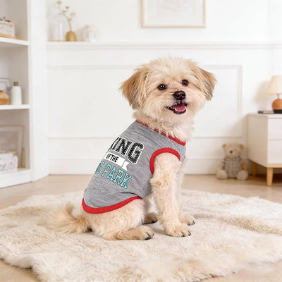 hoyuwak 4 Pieces Pet Shirts Funny Dog Printed Clothes Cool Breathable Puppy Sleeveless Vests Dog Outfit for Summer