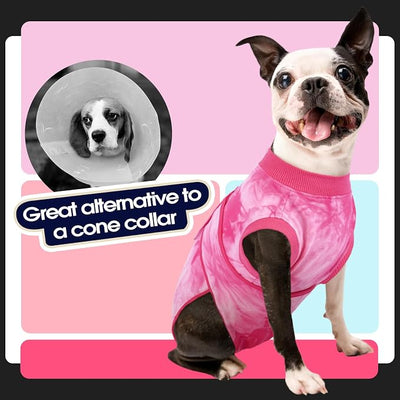 FUAMEY Surgery Recovery Suit for Medium Dogs,Dog Surgery Suit Female Spay Male Dogs Neuter Recovery Shirt Dog Onesie Anti Licking Abdominal Wounds Pet Bodysuit Skin Conditions Rose Dye M