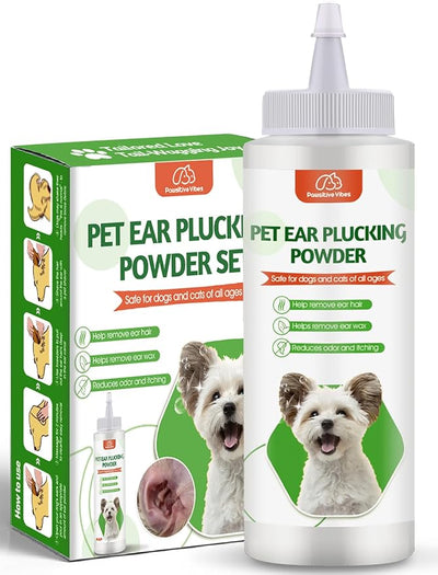 Pawsitive Vibes Dog Ear Powder 30g – Gentle & Safe Ear Hair Removal and Cleaning Powder for Dogs – Keeps Ears Dry, Fresh & Odor-Free – Easy Grooming Solution for Home Pet Care, Suitable for All Breeds