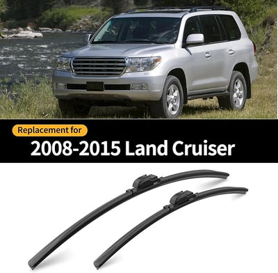 Front and Rear Windshield Wipers for Toyota Land Cruiser 2008-2021 | Quiet and Streak-Free Front and Back Wiper Blades Assembly All-Season OEM Automotive Replacement Accessories
