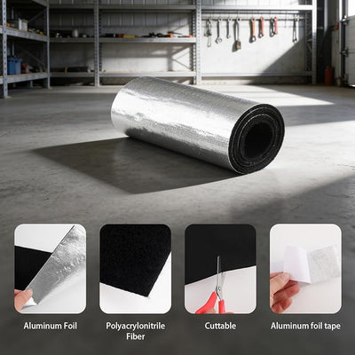 40 x7 Inch Universal Car Battery Insulation Blanket Kit with Aluminum Foil Tape,3mm Thick Acid Resistant Self-Adhesive Thermal Heat Shield Cover for Extreme Weather Protection for Vehicle Truck RV