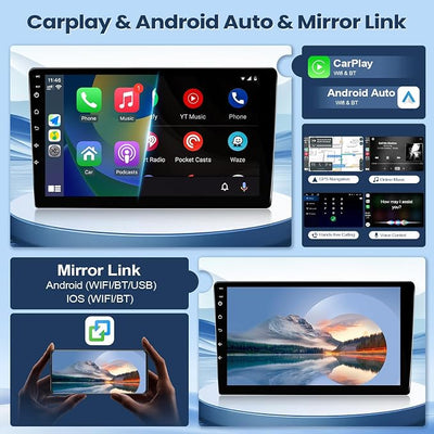 Leadfan 8 Core 4+64G Radio for Toyota Sienna 2004-2010 Stereo (FIT JBL. and Big Screen) Wireless Carplay Android Auto, 9” Touch Screen for Sienna Bluetooth/GPS/MirrorLink/FM/SWC/Backup Camera