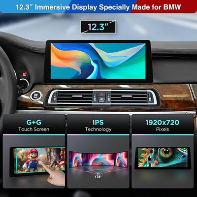 XTRONS 12.3 Inch Qualcomm Snapdragon 680 Android 14 Car Stereo for BMW 7 Series F01 / F02 (2013-2015) NBT System, IPS Touch Screen 8+128GB Car Radio GPS Navigation Support DVR Backup Camera