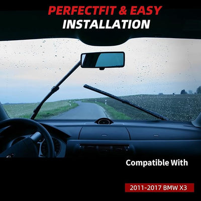 OTUAYAUTO Premium Windshield Wiper Blades - Replacement for BMW X3 2011-2017 - Precision Fit, All-Weather Performance, Front and Rear Wiper Blades, Side Lock - 26"+20"+13" (Pack of 3)