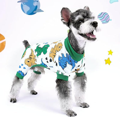 XPUDAC 4 Pieces Dog Pajamas Soft Puppy Pjs Stretchable Boy Doggie Clothes for Small Medium Dogs Cat Pet Outfits, 154-XXS