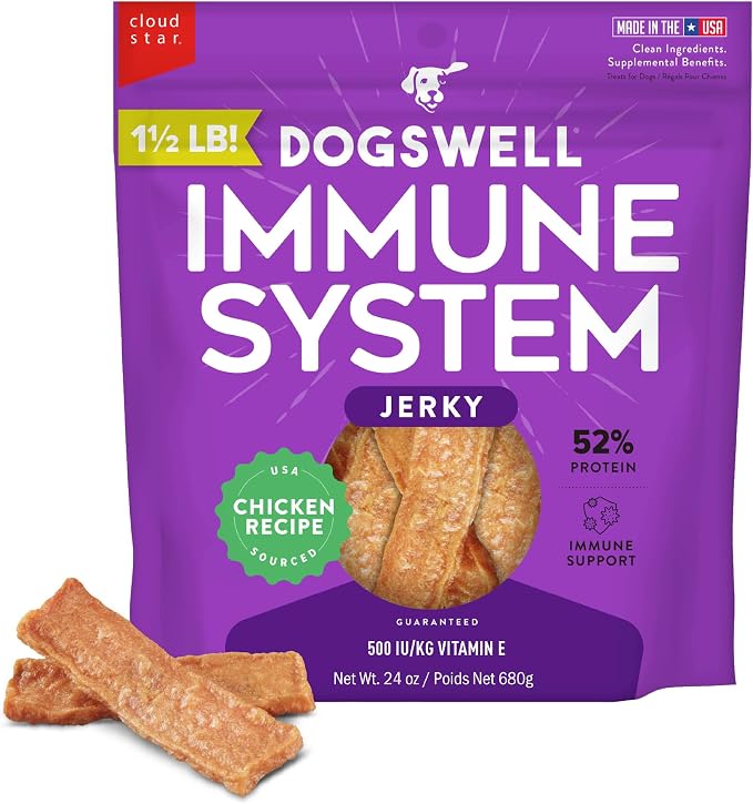 Immune System Jerky Dog Treats, Chicken Breast, 24 oz. Pouch